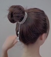 Hair tied up